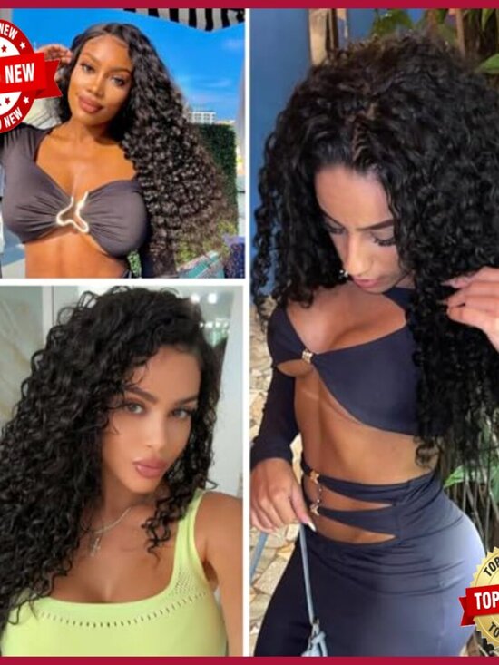 Knotless Pre-Separated Water Wave Human Hair Crochet Extensions 14 Inch